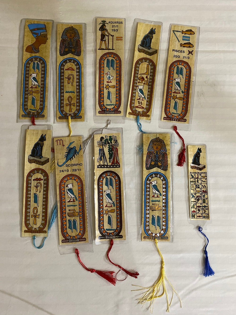 Papyrus and antique items display